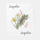 Personalisierte Blume DEZEMBER Narcissus Holly Fleecedecke (Vorderseite)