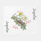Personalisierte Blume DEZEMBER Narcissus Holly Fleecedecke (Vorderseite (Horizontal))