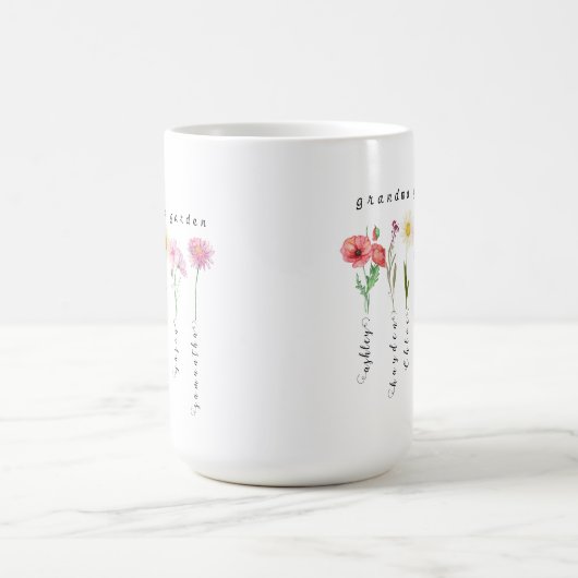 Personalisierte Blume für Großmutter Kaffeetasse (Mittel)