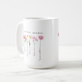 Personalisierte Blume für Großmutter Kaffeetasse (Vorderseite Links)