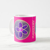 Personalisierte Blume Heiß rosa Kaffeetasse (Vorderseite Links)