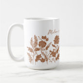 Personalisierte Blume Herbst Orange Kaffeetasse (Links)