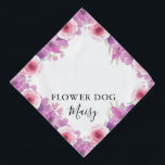 Personalisierte Blume Hundesache Hochzeit Halstuch<br><div class="desc">Eine super niedliche Blumenbandana,  die Sie mit dem Namen Ihres Hundes personalisieren können. Entwickelt von Thisisnotme©</div>