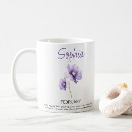 Personalisierte Blume im Februar Kaffeetasse