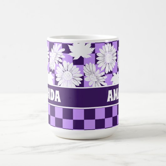 Personalisierte Blume im Herbst Lila Kaffeetasse (Mittel)