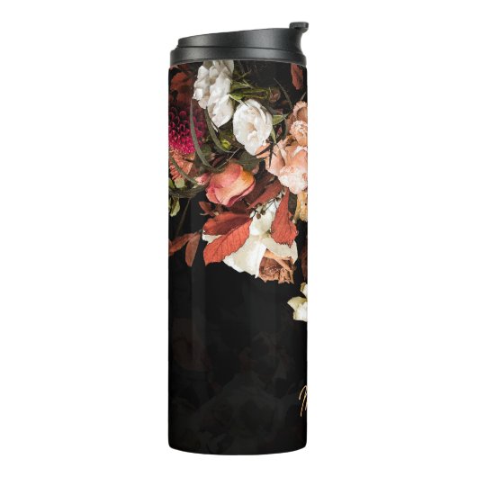 Personalisierte Blume im Herbst Stilisierte Printw Thermosbecher (Nach links gedreht)