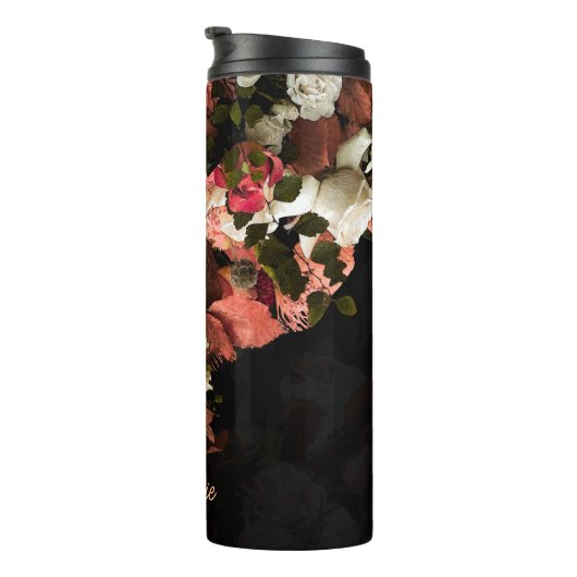 Personalisierte Blume im Herbst Stilisierte Printw Thermosbecher (Nach rechts gedreht)