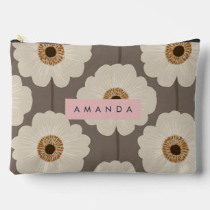 Personalisierte Blume in Beige und Braun Mitte des Zubehörtasche