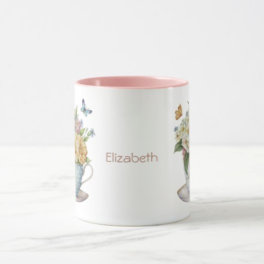 Personalisierte Blume in Teacup Coffee Tee Tasse (Zentrum)