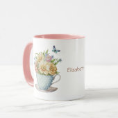 Personalisierte Blume in Teacup Coffee Tee Tasse (Vorderseite Links)
