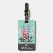 Personalisierte Blume Juli Gepäckanhänger (Vorderseite vertikal)