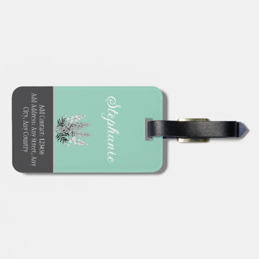 Personalisierte Blume Juli Gepäckanhänger (Rückseite horizontal)