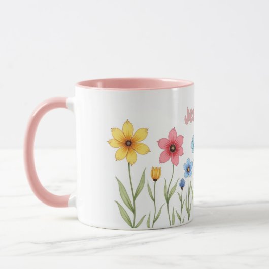 Personalisierte Blume Kaffee Tasse (Links)