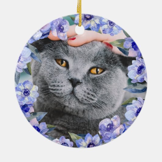 Personalisierte Blume Keramik Ornament (Hinten)