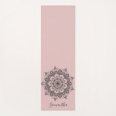 Personalisierte Blume Mandala Dusty Pink Yogamatte (Vorderseite)