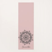 Personalisierte Blume Mandala Dusty Pink Yogamatte (Rückseite)