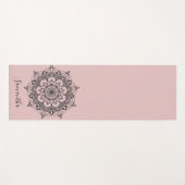 Personalisierte Blume Mandala Dusty Pink Yogamatte (Vorderseite (Horizontal))
