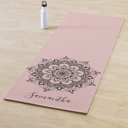 Personalisierte Blume Mandala Dusty Pink Yogamatte (Beispiel)