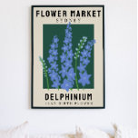 Personalisierte Blume Markt Geburtsstunde Blume Pr Poster<br><div class="desc">Dieser Kunstdruck ist im Stil eines Blume Market Poster. Die Blume sind Delphinium, das die Geburtsstätte für Juli ist. Es gibt Raum, um den Text zu personalisieren, um den Ort zu einem für Sie bestimmten Ort zu ändern und den Untertitel zu jemandes Namen oder Geburtsdatum. Das wäre perfekt für jeden,...</div>