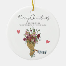 Personalisierte Blume "Mit Liebe" für den besten F Keramik Ornament