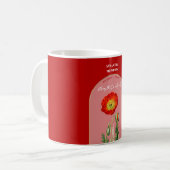 Personalisierte Blume Monat August Mohn Kaffeetasse (Vorderseite Links)