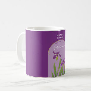 Personalisierte Blume Monat Februar Iris Kaffeetasse