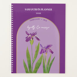 Personalisierte Blume Monat Februar Iris Planer
