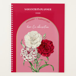 Personalisierte Blume Monat Januar Nation Planer