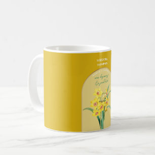 Personalisierte Blume Monat März Kaffeetasse