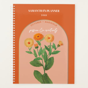 Personalisierte Blume Monat Oktober Marigold Planer
