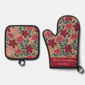 Personalisierte Blume Oven Mitt & Pot Ho Ofenhandschuh & Topflappen-Set (Vorderseite)