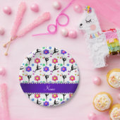 Personalisierte Blume Pappteller (Party)