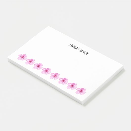 PERSONALISIERTE BLUME POST-IT KLEBEZETTEL (angewinkelt)