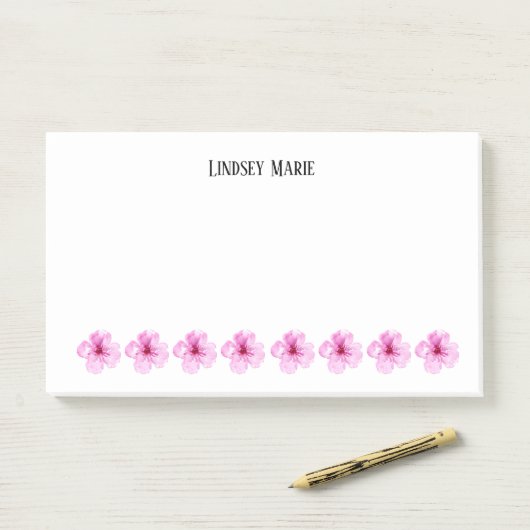 PERSONALISIERTE BLUME POST-IT KLEBEZETTEL (Auf Schreibtisch)