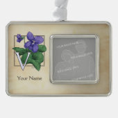 Personalisierte Blume Rahmen-Ornament Silber (Vorderseite)