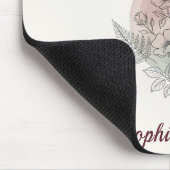 Personalisierte Blume Rosa Rose Benutzername Büro Mousepad (Ecke)