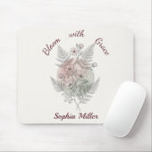 Personalisierte Blume Rosa Rose Benutzername Büro Mousepad (Mit Mouse)