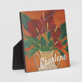 Personalisierte Blume Rot Antrium Plaque Fotoplatte (Vorderseite)