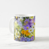 Personalisierte Blume Schmetterlingsdesign Kaffeem Kaffeetasse (Vorderseite Links)