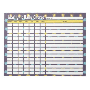 Personalisierte Blume Tägliche Auswahlliste Notizblock