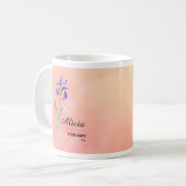 Personalisierte Blume Tasse im Februar (Vorderseite Links)
