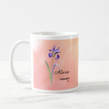 Personalisierte Blume Tasse im Februar