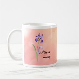 Personalisierte Blume Tasse im Februar