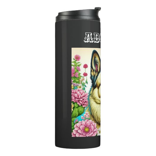 Personalisierte Blume Thermosbecher (Nach links gedreht)