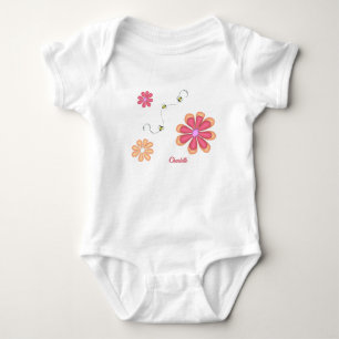 Personalisierte Blume und Baby Bodysuit Strampler