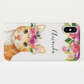 Personalisierte Blume und Katzen Case-Mate iPhone Hülle (Rückseite (Horizontal))
