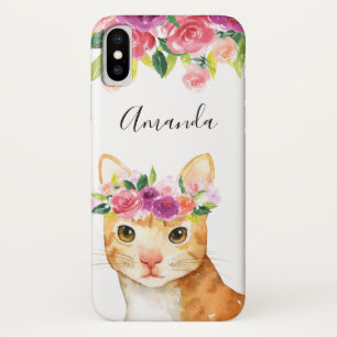 Personalisierte Blume und Katzen Case-Mate iPhone Hülle