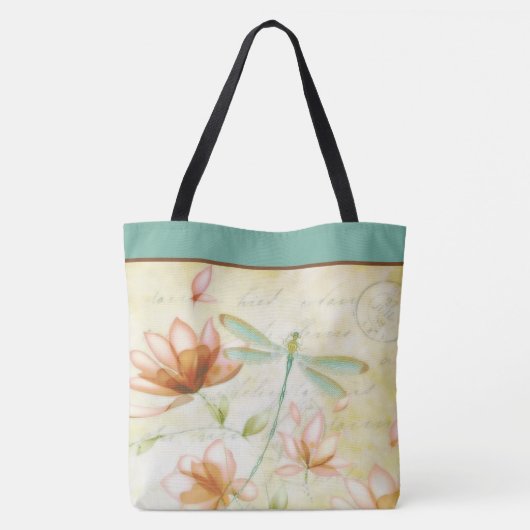 Personalisierte Blume und Libellen Tasche (Rückseite)