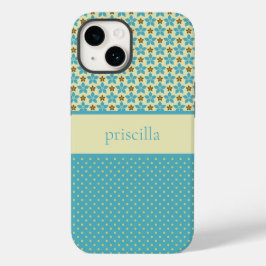 Personalisierte Blume und Polka Dots - Fall Case-Mate iPhone 14 Hülle