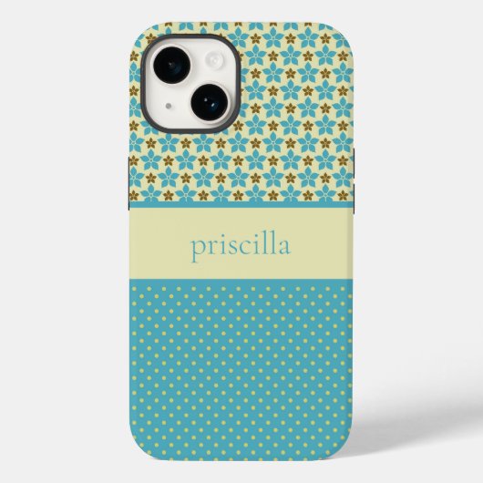 Personalisierte Blume und Polka Dots - Fall Case-Mate iPhone Hülle (Rückseite)